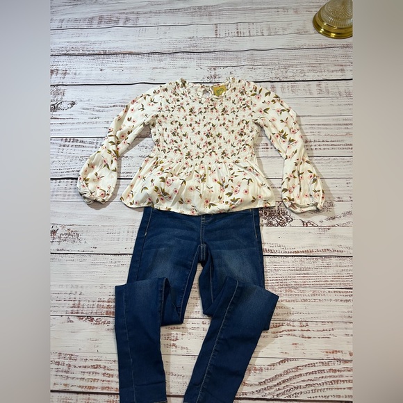 There Abouts girls 10/12 Medium floral boho top - Picture 1 of 5